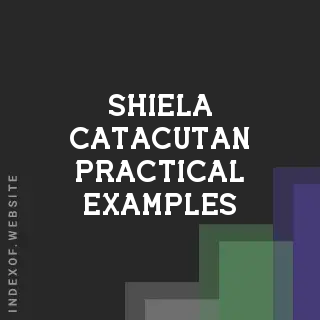 Shiela Catacutan Practical Examples | Indexof