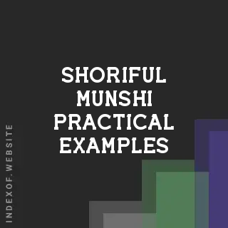 Shoriful Munshi Practical Examples | Indexof