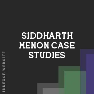 Siddharth Menon Case Studies | Indexof