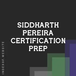 Siddharth Pereira Certification Prep | Indexof