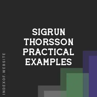 Sigrun Thorsson Practical Examples | Indexof