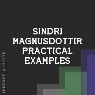 Sindri Magnusdottir Practical Examples | Indexof