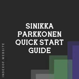 Sinikka Parkkonen Quick Start Guide | Indexof