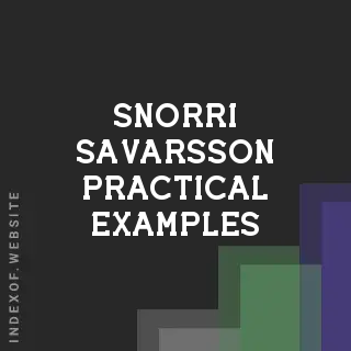 Snorri Savarsson Practical Examples | Indexof