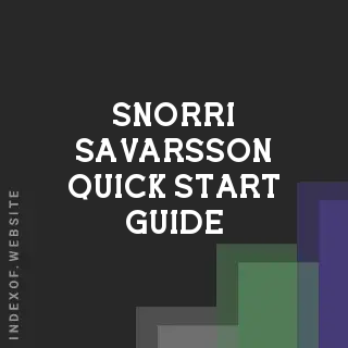 Snorri Savarsson Quick Start Guide | Indexof