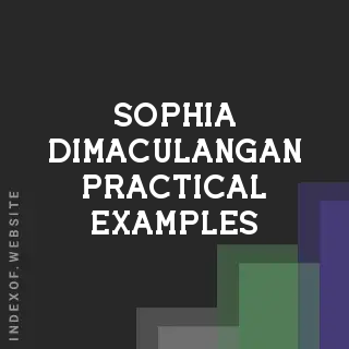 Sophia Dimaculangan Practical Examples | Indexof