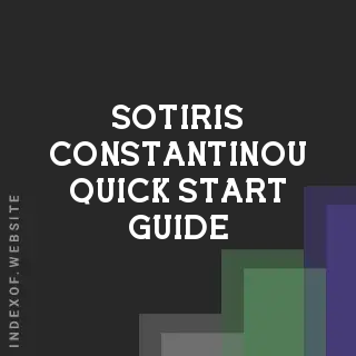 Sotiris Constantinou Quick Start Guide | Indexof