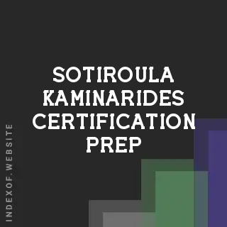 Sotiroula Kaminarides Certification Prep | Indexof