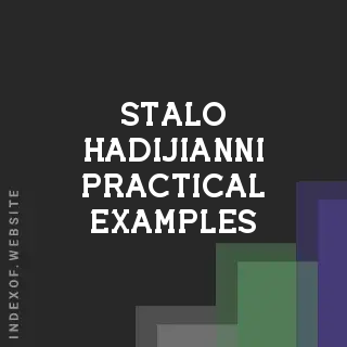 Stalo Hadijianni Practical Examples | Indexof