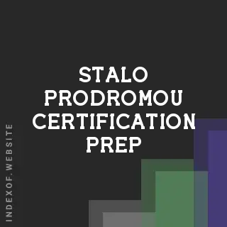Stalo Prodromou Certification Prep | Indexof