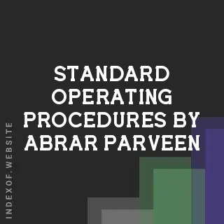 Standard Operating Procedures by Abrar Parveen | Indexof