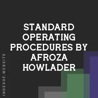 Standard Operating Procedures by Afroza Howlader | Indexof