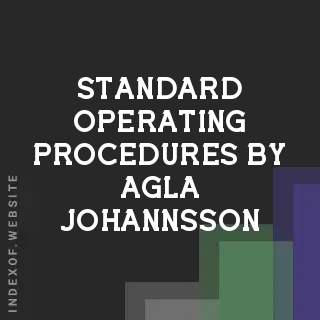 Standard Operating Procedures by Agla Johannsson | Indexof