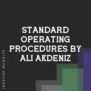 Standard Operating Procedures by Ali Akdeniz | Indexof