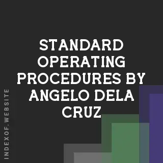 Standard Operating Procedures by Angelo Dela Cruz | Indexof