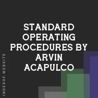 Standard Operating Procedures by Arvin Acapulco | Indexof