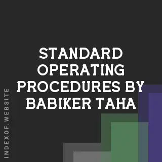 Standard Operating Procedures by Babiker Taha | Indexof