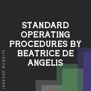 Standard Operating Procedures by Beatrice De Angelis | Indexof