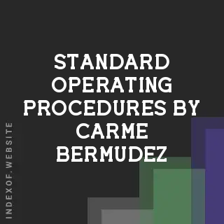 Standard Operating Procedures by Carme Bermudez | Indexof