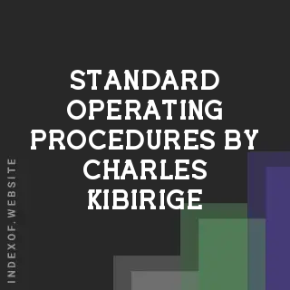 Standard Operating Procedures by Charles Kibirige | Indexof