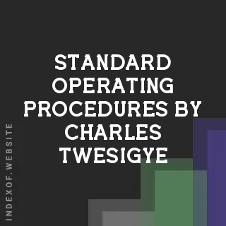 Standard Operating Procedures by Charles Twesigye | Indexof