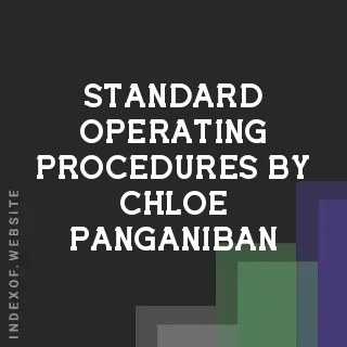 Standard Operating Procedures by Chloe Panganiban | Indexof