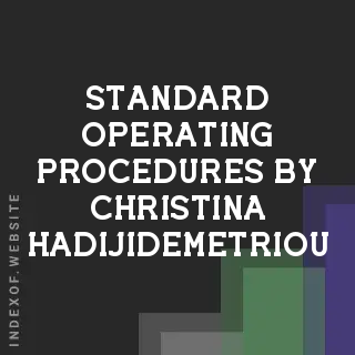 Standard Operating Procedures by Christina Hadijidemetriou | Indexof