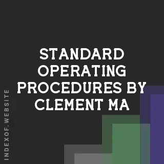 Standard Operating Procedures by Clement Ma | Indexof