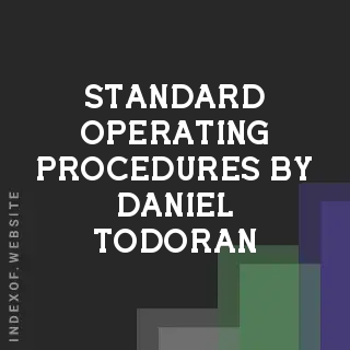 Standard Operating Procedures by Daniel Todoran | Indexof