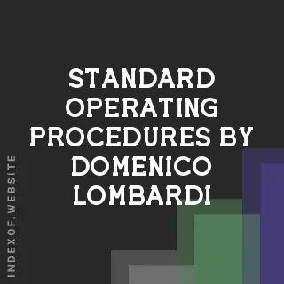 Standard Operating Procedures by Domenico Lombardi | Indexof