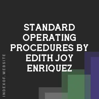 Standard Operating Procedures by Edith Joy Enriquez | Indexof