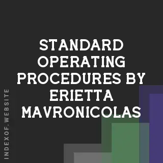 Standard Operating Procedures by Erietta Mavronicolas | Indexof
