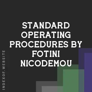 Standard Operating Procedures by Fotini Nicodemou | Indexof