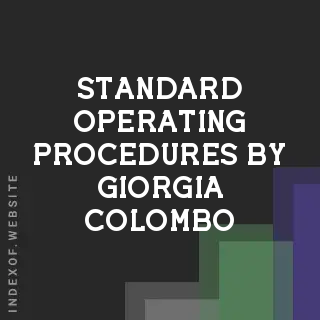 Standard Operating Procedures by Giorgia Colombo | Indexof