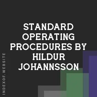 Standard Operating Procedures by Hildur Johannsson | Indexof