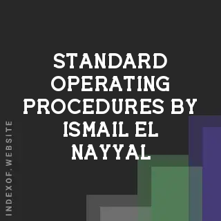 Standard Operating Procedures by Ismail El-Nayyal | Indexof