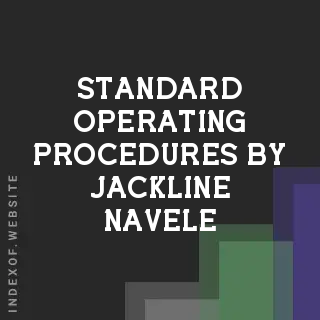 Standard Operating Procedures by Jackline Navele | Indexof