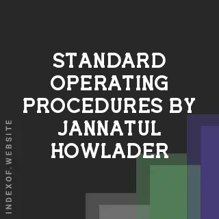 Standard Operating Procedures by Jannatul Howlader | Indexof