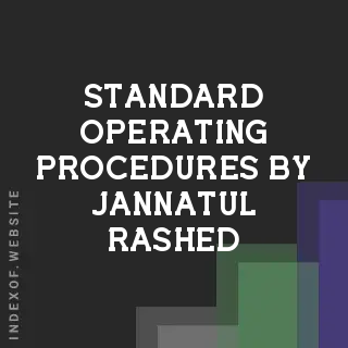 Standard Operating Procedures by Jannatul Rashed | Indexof