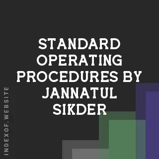 Standard Operating Procedures by Jannatul Sikder | Indexof