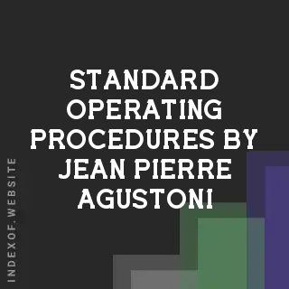 Standard Operating Procedures by Jean-Pierre Agustoni | Indexof