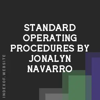 Standard Operating Procedures by Jonalyn Navarro | Indexof