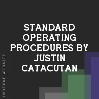 Standard Operating Procedures by Justin Catacutan | Indexof