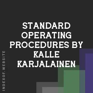 Standard Operating Procedures by Kalle Karjalainen | Indexof