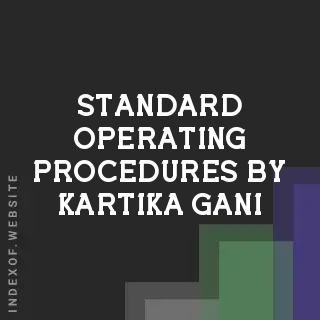 Standard Operating Procedures by Kartika Gani | Indexof