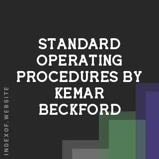 Standard Operating Procedures by Kemar Beckford | Indexof