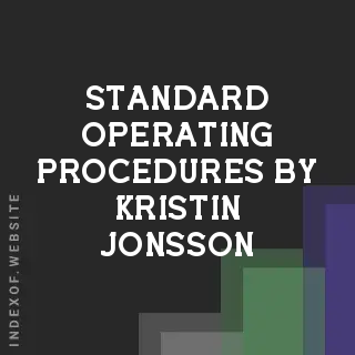 Standard Operating Procedures by Kristin Jonsson | Indexof