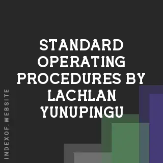 Standard Operating Procedures by Lachlan Yunupingu | Indexof