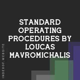 Standard Operating Procedures by Loucas Mavromichalis | Indexof