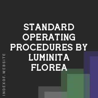 Standard Operating Procedures by Luminita Florea | Indexof